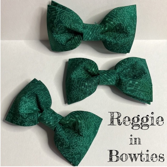 Hand Crafted Other - Pet Bowtie Christmas Holly & Music Notes
